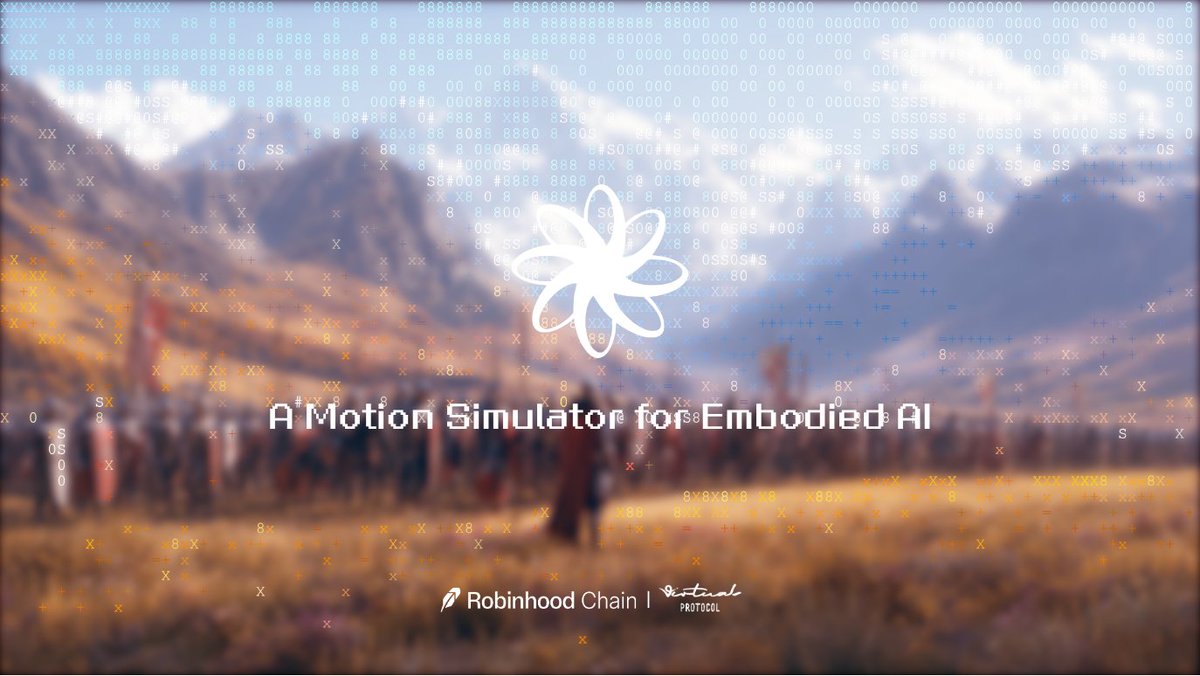 virtuals_io's tweet photo. The first robotics network is now live on @RobinhoodApp Chain.

Humanoid Network is building motion simulators for embodied AI. Its tracking policy has already achieved a 100% success rate in zero-shot sim-to-real transfer on the Unitree G1.

Read the full whitepaper ↓ https://t.co/B9auri1AZQ