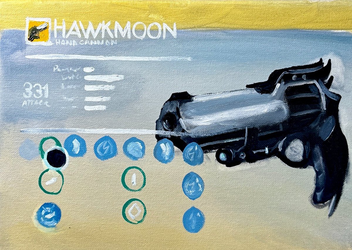 caydeplanet's tweet photo. Here’s an oil painting I made of Hawkmoon from Destiny https://t.co/IhzXPohrzK