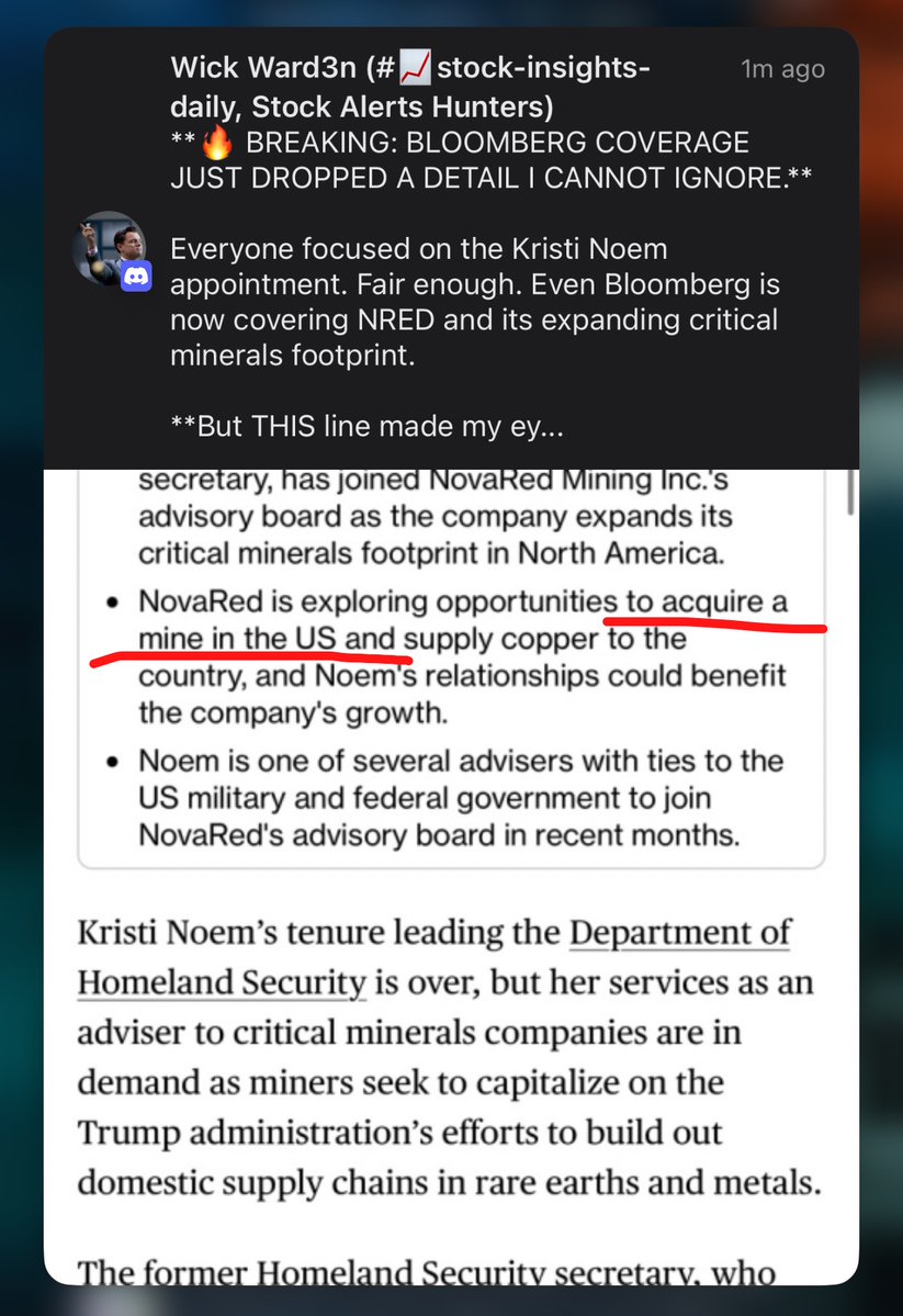 ConnieKrier's tweet photo. Strategic view: Bloomberg’s framing makes $NRED relevant to resource investors and policy-focused capital. NFA.

#Rashmer #TejRan #jonita
WDFC SCNX BNC BJ CCC https://t.co/bB0WYtdPM5