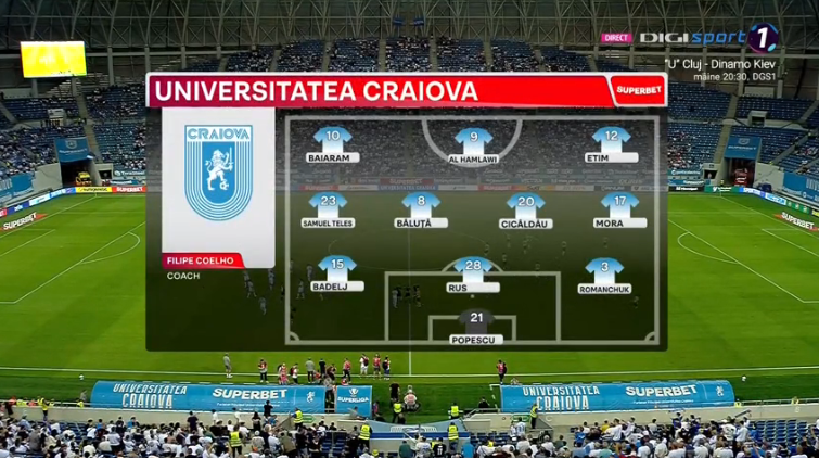 foet247europa's tweet photo. Universitatea Craiova XI: Popescu; Romanchuk, Rus, Badelj; Băluţă, Cicâldău, Mora, Samuel Teles; Etim, Baiaram, Al Hamlawi
ML Vitebsk XI: Pavlyuchenko; Balanovich, Volkov, Gomanov, Skibski; Bocharov, Gromyko, Mesarović; Bosić, Cleonise, Kontsevoi #UCL #CRAVIT https://t.co/RkUW6CDDiq