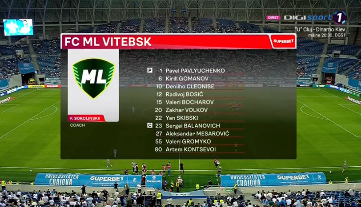 foet247europa's tweet photo. Universitatea Craiova XI: Popescu; Romanchuk, Rus, Badelj; Băluţă, Cicâldău, Mora, Samuel Teles; Etim, Baiaram, Al Hamlawi
ML Vitebsk XI: Pavlyuchenko; Balanovich, Volkov, Gomanov, Skibski; Bocharov, Gromyko, Mesarović; Bosić, Cleonise, Kontsevoi #UCL #CRAVIT https://t.co/RkUW6CDDiq