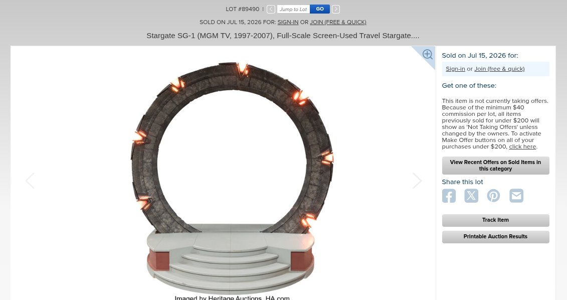 aaronglz23's tweet photo. The full sized original Stargate SG-1 (MGM TV, 1997-2007) was just sold for $75,000 at auction.

#SaveStargate @dial_the_gate @GateWorld https://t.co/DhAX22yWBf