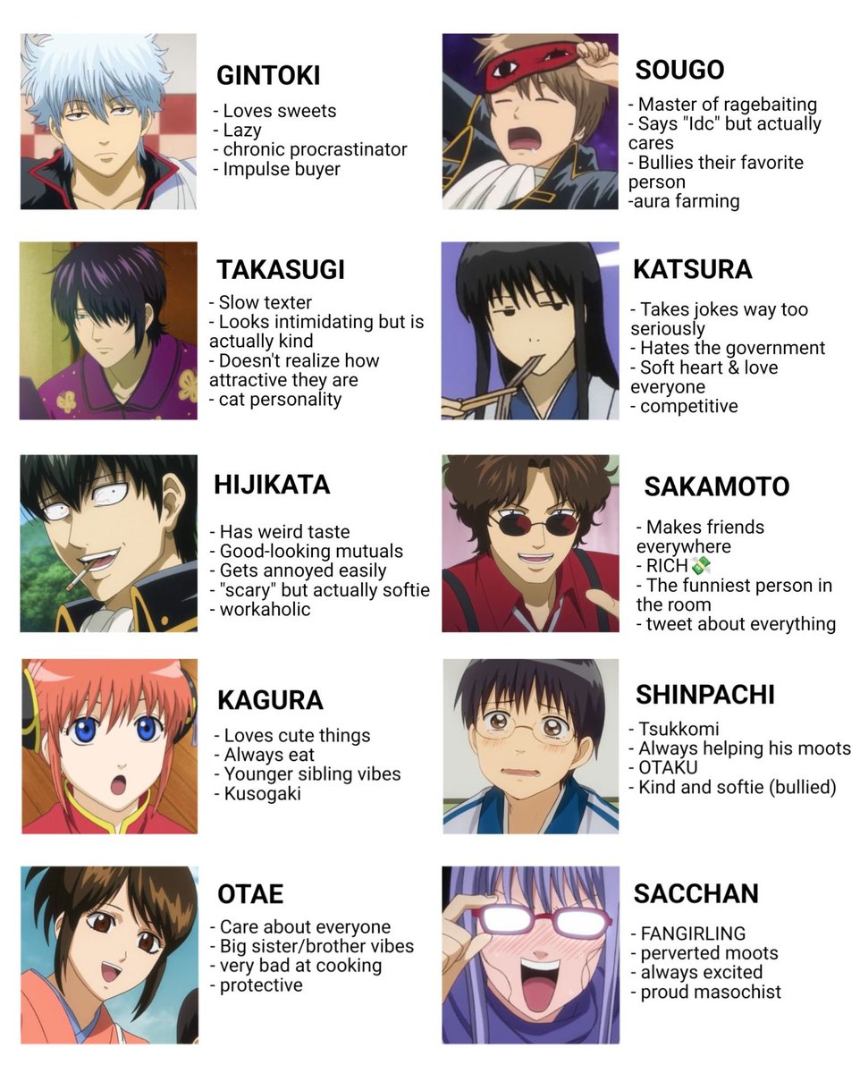 Gintamapess's tweet photo. Uho! Ask your moots "which gintama character are you?" 👀 https://t.co/Su090R2bzj