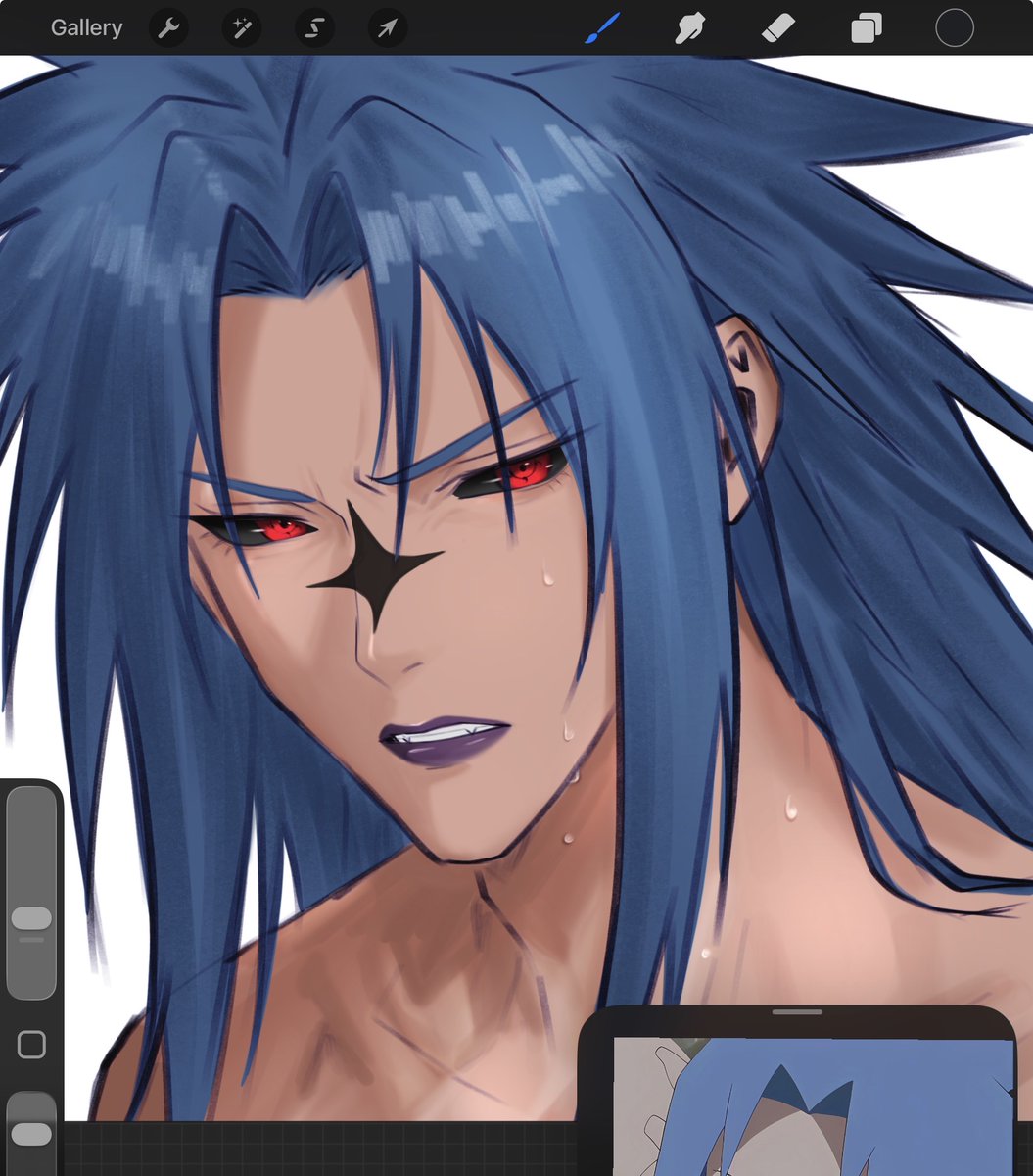 Purple lip sasuke doodle .