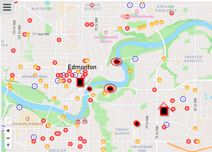 3vildude's tweet photo. Thanks @CityofEdmonton  for setting up concurrent single lane and complete shut down of all major roads heading east. 11 mins is now 35 mins for 5 KM! #poorplanning https://t.co/WQifbzbbnp