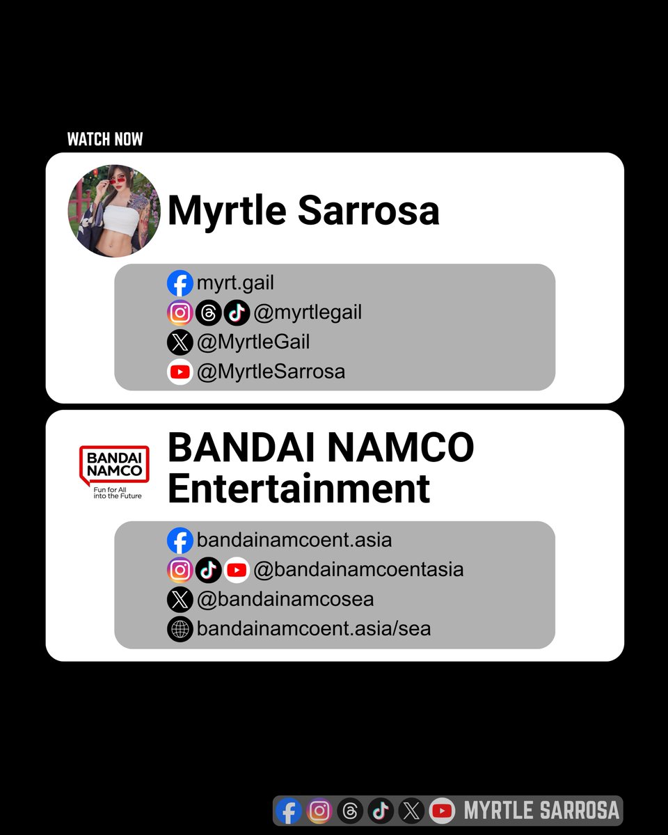 MyrtleGUpdate's tweet photo. Credits: Myrtle Sarrosa | BANDAI NAMCO Entertainment
#MyrtleGailSarrosaUpdate
Myrtle Sarrosa is heading to BANDAI NAMCO Entertainment #BonusLevelPH this July 18 at Glorietta Activity Center, Makati! Meet and greet at 7:30PM!
#BANDAI #Tekken8 #Kunimitsu #Cosplay #MyrtleSarrosa https://t.co/vPcQw4Yq2m