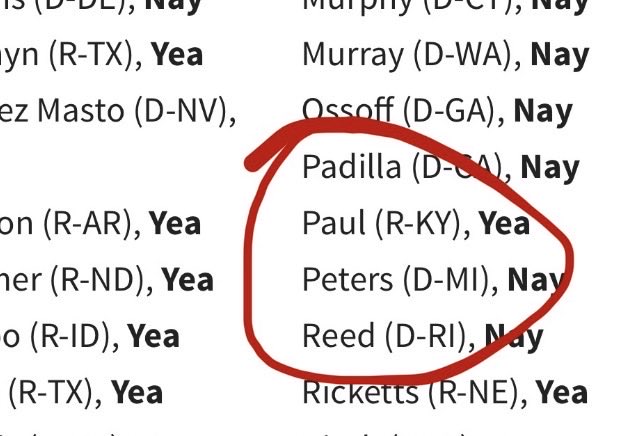 senex_official's tweet photo. Rand Paul voted to merge the United States military with Israels. 

A classic example of someone who says all the right things, but doesn’t mean any of it.

Traitors. All of them. https://t.co/l1gGTWfGJG