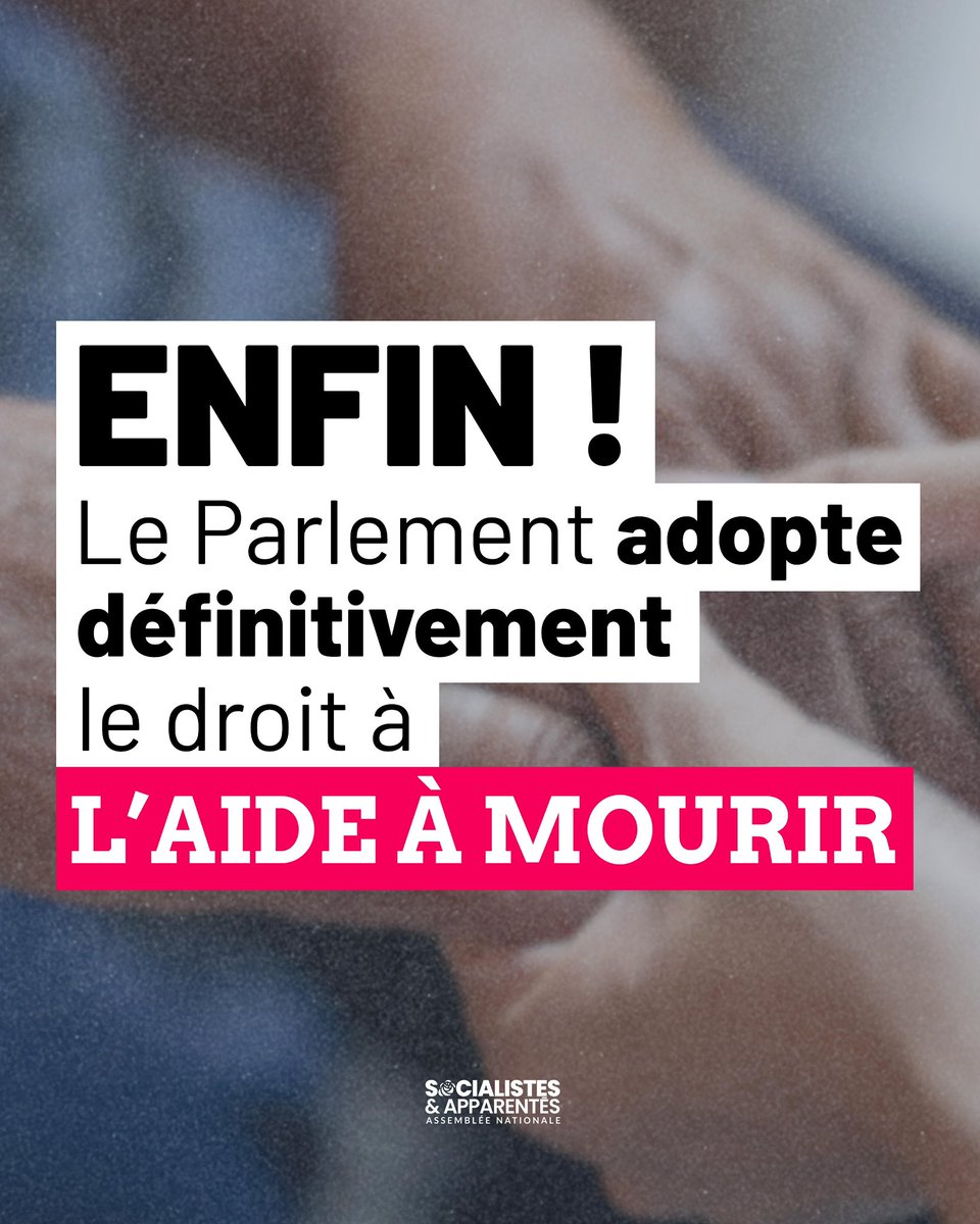 pierrickcourbon's tweet photo. Enfin ! La loi relative à la fin de vie est définitivement adoptée !
La loi issue des débats parlementaires est une loi d’équilibre et de liberté.
J’ai voté avec détermination et conviction POUR cette proposition de loi.
#aideàmourir #findevie #admd https://t.co/ANpIjW7Gv2