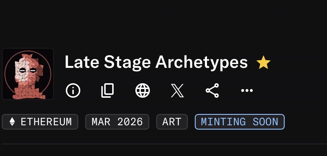 Jleopold8's tweet photo. WizardX @WizardX_0x is a crypto-native digital artist and collector (an OG active). He is highly respected in the Ethereum art scene for his satirical, cyberpunk, and socially critical aesthetic.🎨💀 "Ready for the Late Stage Archetypes mint... 🎟️⚡". https://t.co/H9fCmDUiR4