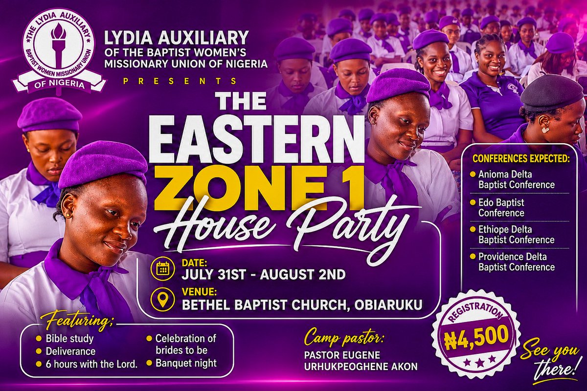 Lydia_auxbwmu's tweet photo. As we prepare for our week,
Take note of the following information.
The third image is very important
#july_2026 #lydiaweek2026 #proudlyBaptist #nigerianbaptistconvention https://t.co/r2fIEW2EIV