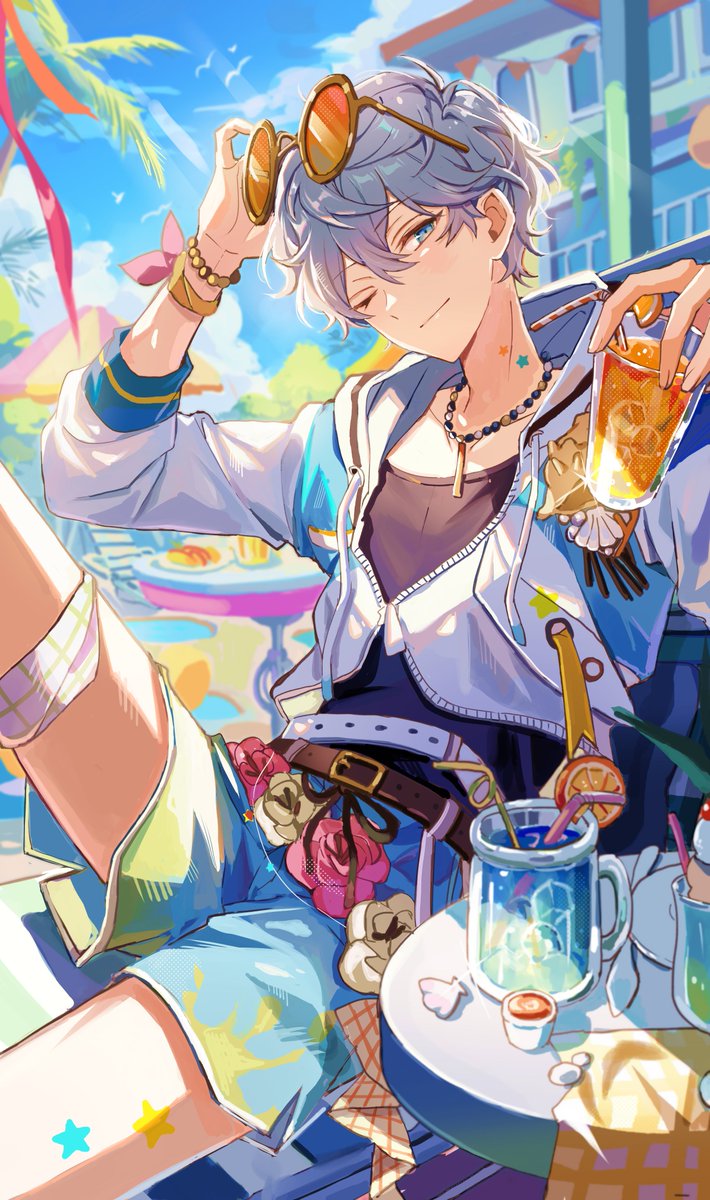 chyuu_u's tweet photo. ☀️🧡🩵⛱️ https://t.co/DEQY8MzeXf