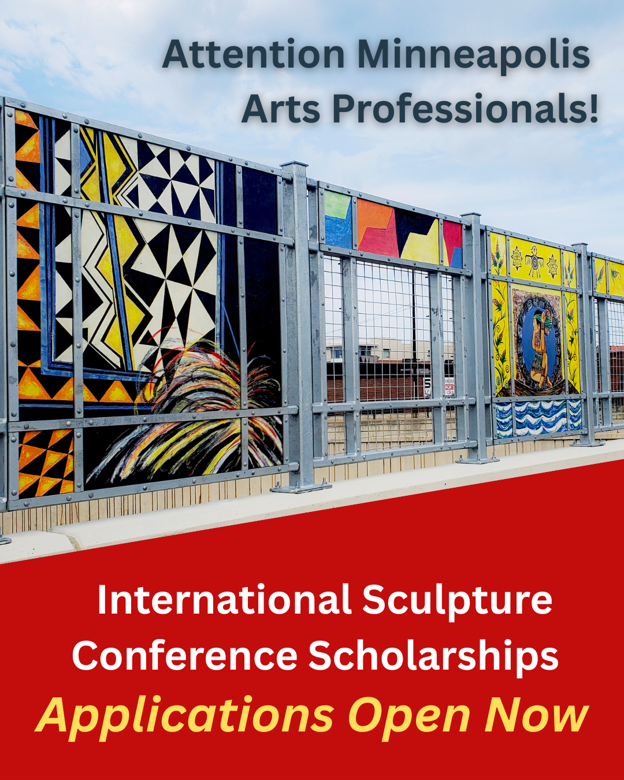 IntSculptureCtr's tweet photo. Applications are open for Civic Arts Scholarship! Made possible through the City of Minneapolis, this scholarship is aimed at arts professionals living in the city who would otherwise experience financial hardship paying for the ISC Conference. Apply at https://t.co/QtLEnVOmiu https://t.co/S2I3vp72Gk