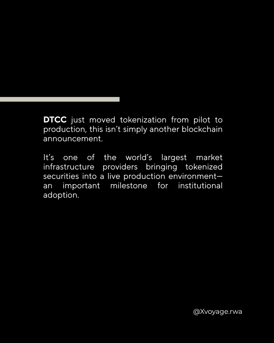 Xvoyage_'s tweet photo. @The_DTCC  safeguards more than $114 trillion in securities and plans to launch its #tokenization service after initial production trades, with participation from major #financial institutions.

#cripto #RWA #BlockchainInfrastructure #DigitalAssets #FinTech #LATAM https://t.co/DPyzwvhi9N
