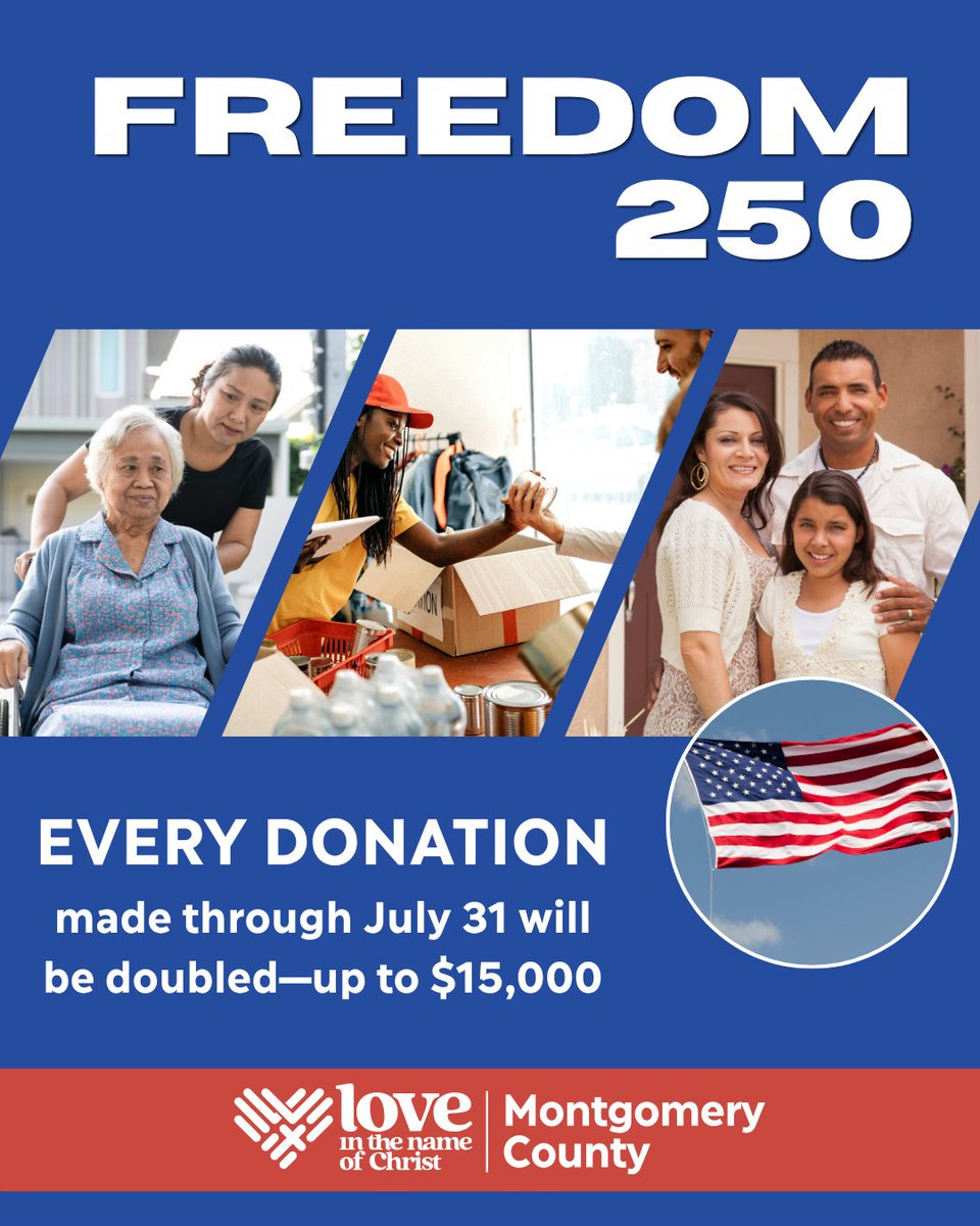 LINCMOCO20877's tweet photo. Celebrate the opportunity to help neighbors experience hope, stability, &amp; the love of Christ.

Join our Freedom Campaign with  a generous matching gift. Every donation made through July 31 will be doubled—up to $15,000.

 Make your matched gift today. 

https://t.co/nWQnblgd0A https://t.co/2UbhSNrb36