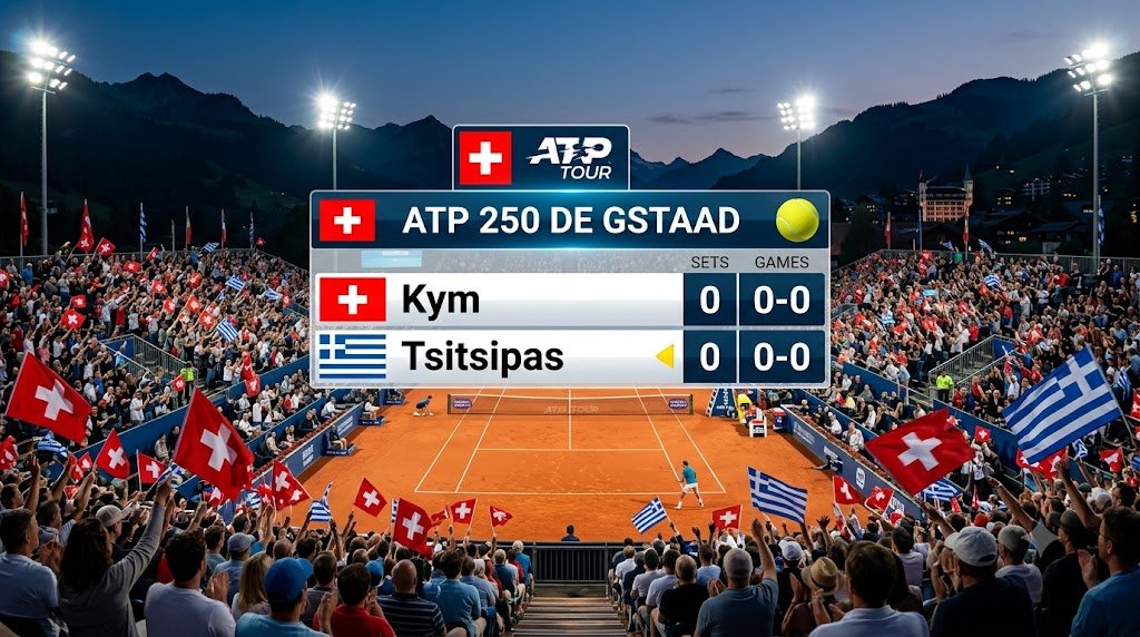 JuanPTeixeiraCM's tweet photo. ATP 250 de Gstaad 🎾🇨🇭 | Ronda 2️⃣
Inicio del partido en el Roy Emerson Arena
Kym 🇨🇭
Tsitsipas 🇬🇷
#ATP #ATP250 #EFGSwissOpen #Gstaad #Swiss #Kym #Tsitsipas #Suiza #Grecia https://t.co/JO9jgbPJJS