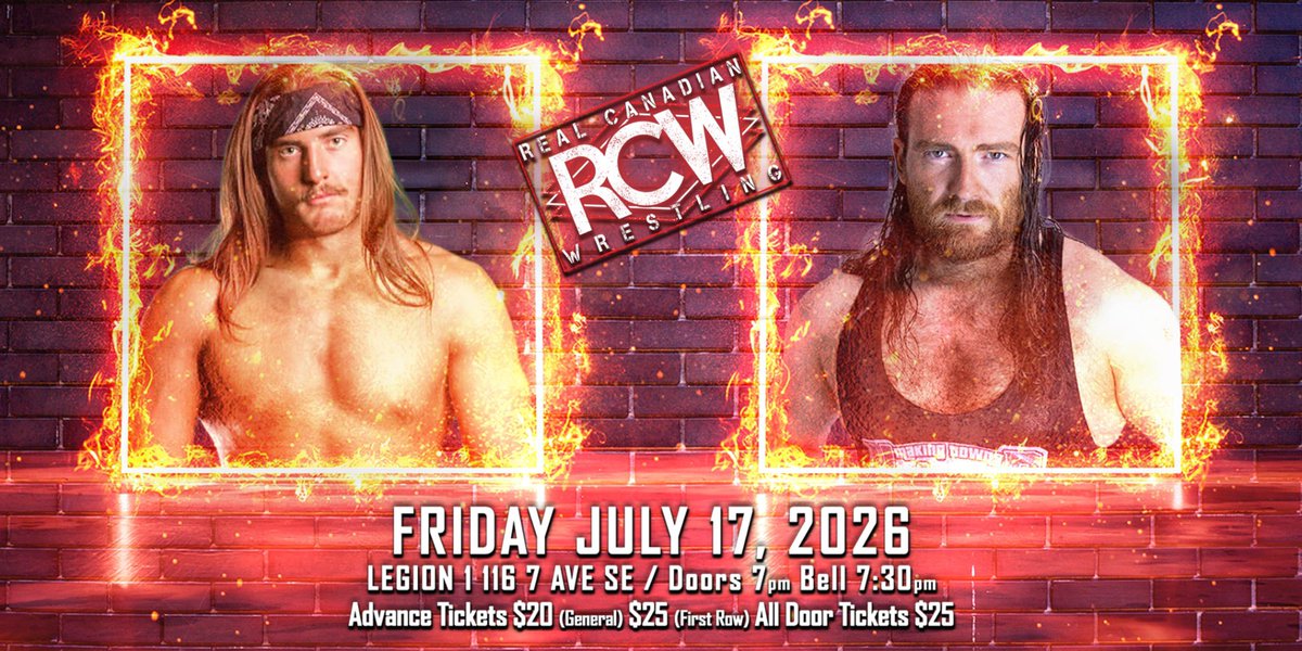 rcw_wrestle's tweet photo. July 17th in Calgary 

“Highwayman” Issac Holunga 
Vs 
@KriegerUK 

🎟️ https://t.co/7wqV51jaVn https://t.co/yFgPhYquKN