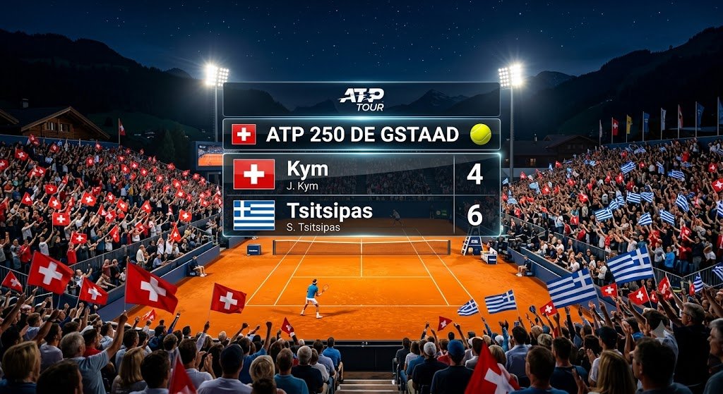 JuanPTeixeiraCM's tweet photo. ATP 250 de Gstaad 🎾🇨🇭 | Ronda 2️⃣
Primer sets en el Roy Emerson Arena
Kym 🇨🇭 4️⃣
Tsitsipas 🇬🇷 6️⃣
#ATP #ATP250 #EFGSwissOpen #Gstaad #Swiss #Kym #Tsitsipas #Suiza #Grecia https://t.co/XvFQcqrUj0