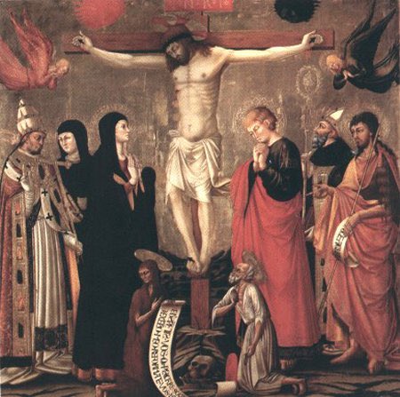 kattolikamente's tweet photo. «Possa il Cristo dall’alto della croce dire anche a ciascuno di voi: ecco tua madre; possa dire anche alla chiesa: ecco tuo figlio. Allora voi comincerete a essere figli della chiesa, quando vedrete il Cristo trionfante sulla croce» - Sant’Ambrogio

🖼️ Neri di Bicci 1453 https://t.co/rAuyK1rwGW
