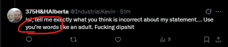 Str8Shooter1971's tweet photo. @IndustrialKevin @SenditStocks @Martyupnorth "you're" calling someone a dipshit??? hahaha https://t.co/fWMMJYWMZv