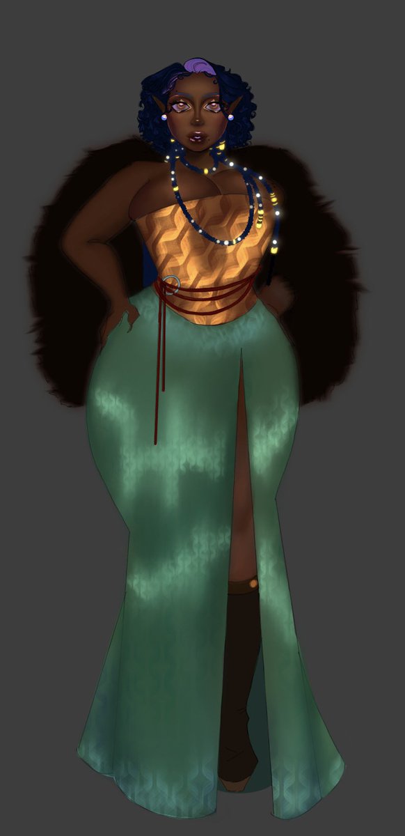 SunsetSerpent's tweet photo. I need some inspiration. 

I may doodle tonight while’s I play D&amp;D. Reply with a pose or an outfit you’d like to see Atabey in. https://t.co/J5mvqlLDIK