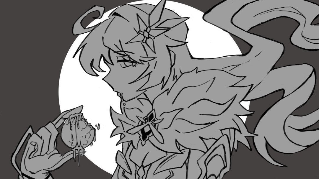 FlyMe2TH3M00N's tweet photo. me when i lowkey eat my haters(wip) #herrscherofvoid #honkaiimpact3rd https://t.co/qulQsCyM2a