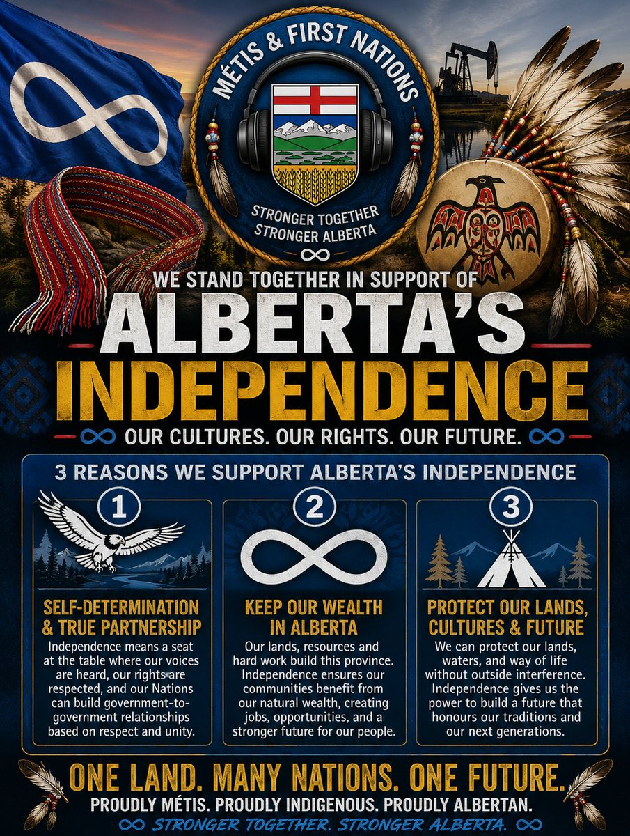 albertaradios's tweet photo. As a Metis, and a descendant of those who fought at Red River with Louis Riel, once again we support the endeavor to be independent. Alberta is leading the way for a better future for all of us who share this beautiful land. #AlbertaIndependance https://t.co/qHgSK9i2st