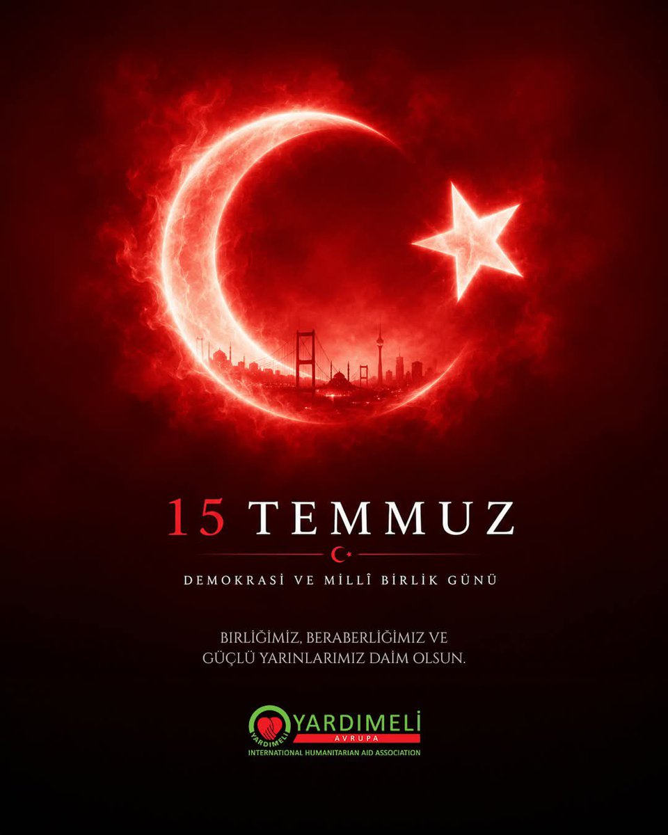 yardimelieu's tweet photo. 🇹🇷 #15Temmuz Demokrasi ve Millî Birlik Günü

15 Temmuz; milletimizin iradesine, bağımsızlığına ve ortak geleceğine sahip çıktığı unutulmaz bir direnişin adıdır.

Vatan uğruna can veren aziz şehitlerimizi rahmetle, kahraman gazilerimizi minnet ve saygıyla anıyoruz. https://t.co/zVpIxw0m14