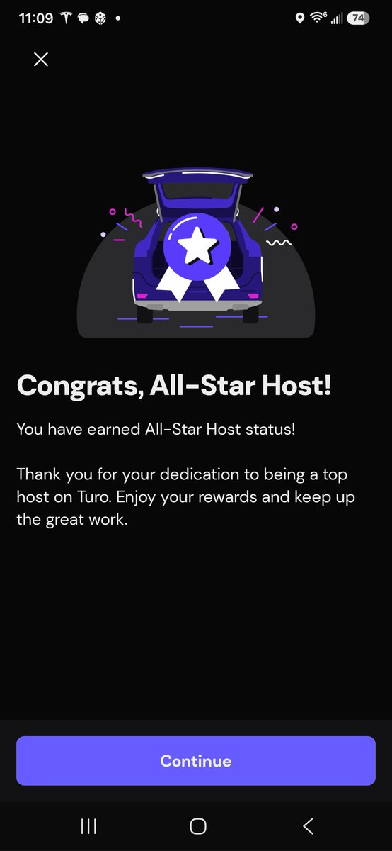 RoboRidez's tweet photo. RoboRidez is officially an all star host on Turo! This was a personal objective for me, Completed ✅️ https://t.co/9a2ztR2zfe