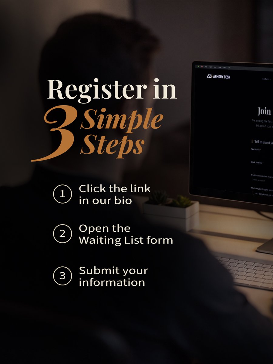 armorydesk's tweet photo. The smartest dealers don't wait until launch, they get ahead 😉🙌🏼

Join the Armory Desk Waiting List today to unlock early access, exclusive discounts, and members-only benefits.

🔗 Click here: https://t.co/41ZsqQ2pzw

 #ffl #gunshop #discount #benefits #ffldealer https://t.co/habmQRTz1O