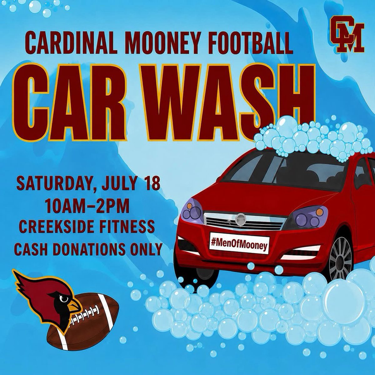CMHS_athletics's tweet photo. Support our football team this weekend at their car wash! https://t.co/mehchlnYmE