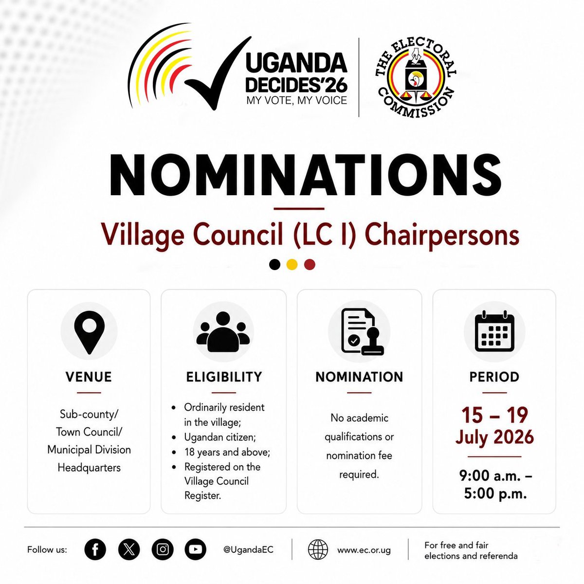 tonykentkyazze's tweet photo. Nomination of candidates for Village Council Chairperson is underway.

Are the nominees(so far) worth the position of Chairperson?

📞 0783 064 530

Cc. @ubcmagic100fm

#WakeUpWithKENT https://t.co/F09e1N2bkL