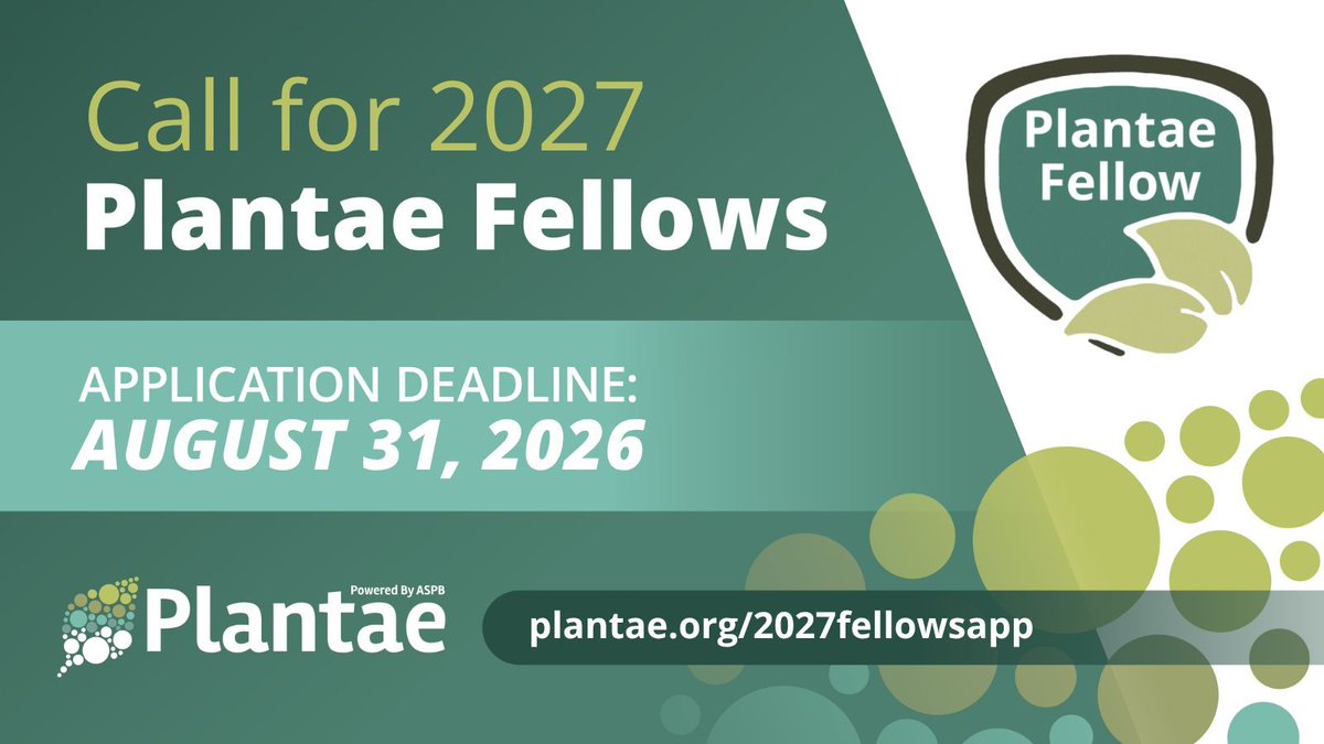 plantae_org's tweet photo. 📣 Are you a creative, articulate plant scientist looking to connect with other like-minded people? Applications are now open for the 2026–2027 Plantae Fellows Program! 🌱

👉 Learn more and apply by August 31: https://t.co/lKW1tYJyS9

#PlantScience #PlantSci https://t.co/utwXHZtH4g