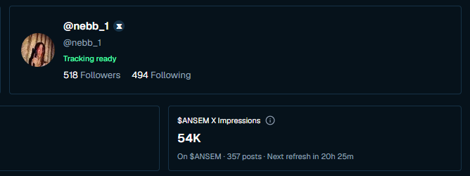 nebb_1's tweet photo. solana:9cRCn9rGT8V2imeM2BaKs13yhMEais3ruM3rPvTGpump Impressions Update - 54K Impressions

Growing at a insane pace right now

Remembered I was at 200 followers 3 days ago, Now I've broke 500, actually crazy how supportive the solana:9cRCn9rGT8V2imeM2BaKs13yhMEais3ruM3rPvTGpump community is

@BullpenFi Dashboards is now updating frequently for me

Everyone check your Bullpen Dashboard to see if yours has been updated