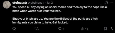 Str8Shooter1971's tweet photo. @cbzingustr @vincentneilho Yeah, hate people that attack people who think differently.....oops https://t.co/N2CkdUnBW4