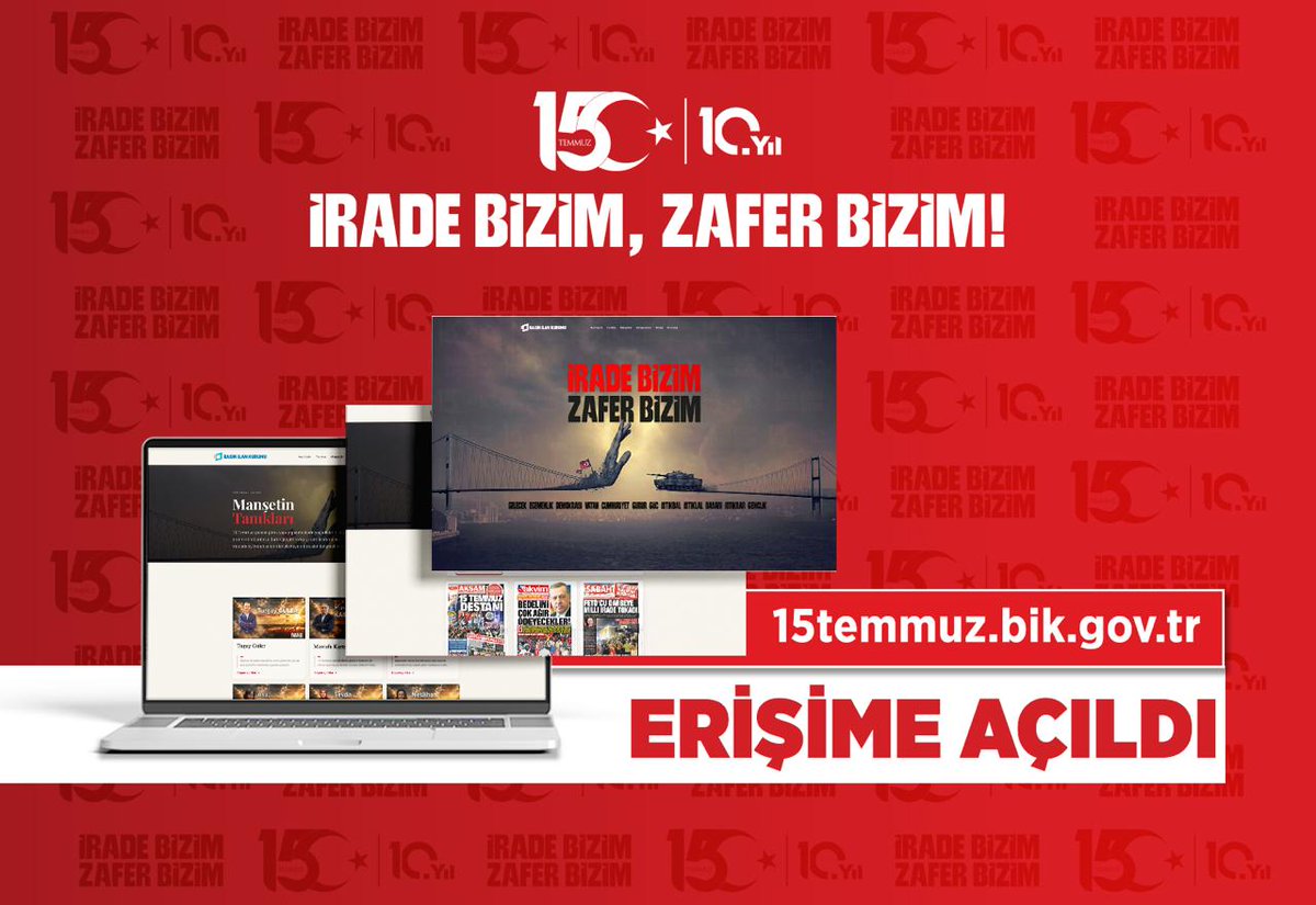 basinilankurumu's tweet photo. 15 Temmuz'un dijital hafızası ‘https://t.co/JUhiYKzYO8’ yayında…

Kurumumuz tarafından Türk basınının o tarihi geceye ilişkin tanıklığını gelecek nesillere aktarmak amacıyla hazırlanan dijital arşiv; tarihi manşetlerden gazeteci söyleşilerine; ‘15 Temmuz Manşetleri Gazetecilik Atölyesi’ çıktılarından kronolojik gelişmelere kadar pek çok içeriği tek çatı altında buluşturuyor.

Dijital Hafıza Portalı; 15 Temmuz’un basının gözünden belgelendiği akademik, mesleki ve toplumsal belleğe kalıcı bir kaynak niteliği taşıyor.
