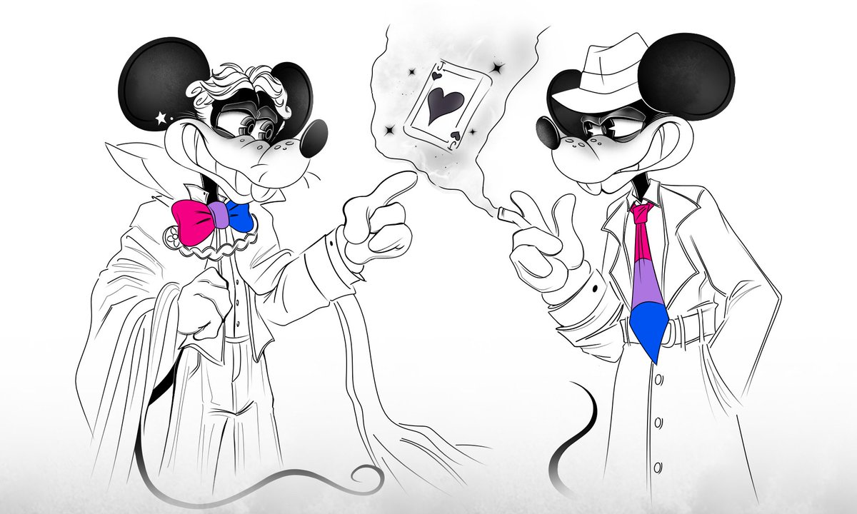 RedBlackDemon1's tweet photo. HAPPY PRIDE MONTH! 💗💜💙

 I was planning to draw the sketch by June, but I couldn't finish it on time because of the college, so it's better late than too late😭
#mousepiforhire #jackpepper #stevebandel ㅤㅤㅤ https://t.co/bpJcA1Nfi6