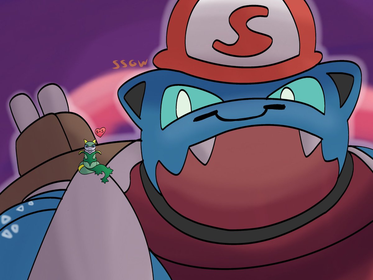 SSGWBLAST's tweet photo. Ahí está ella.

Intentando intimidarte, aunque se ve demasiado tierna en el intento.

#Serperior #Blastoise #Gigamax #Fanart https://t.co/h3LzxQ9lLs