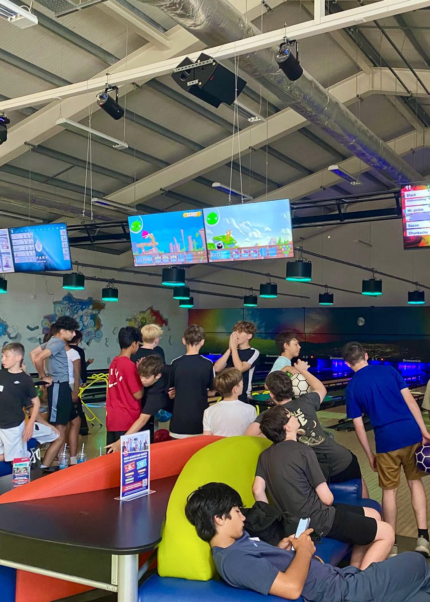 OrielHighSchool's tweet photo. So many different activities on offer for our Out of bounds crew @ooboundsuk this afternoon. This bunch scaling dizzy heights with Clip n climb and showing off some top bowling skills too! ๐๐ณ๐ง๐ณ๐ #OutOfBounds #ActivitiesWeek2026 https://t.co/0d8g1SO8s8