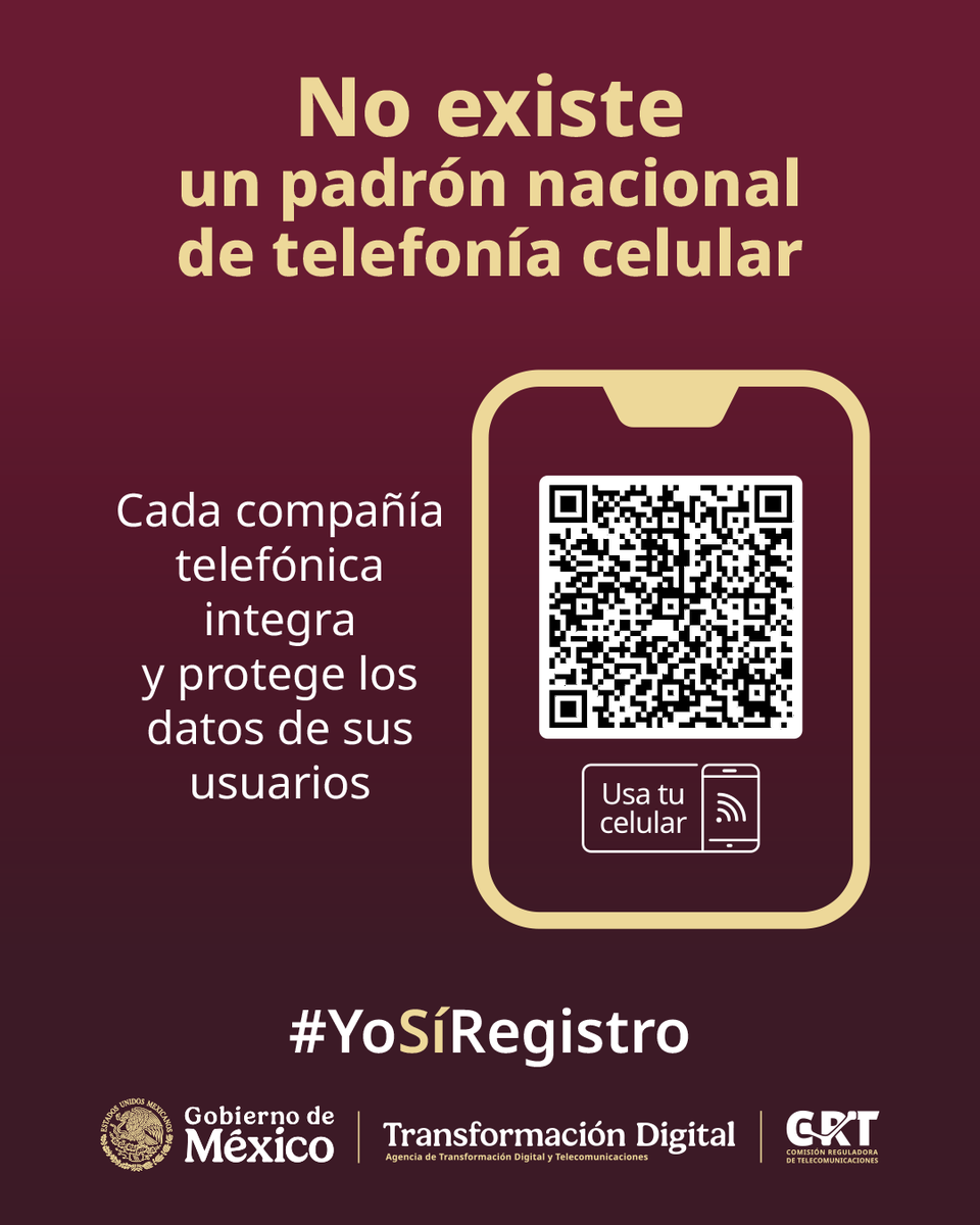 NueveTVslp's tweet photo. No existe un padrón nacional de telefonía celular. Cada compañía telefónica es responsable de resguardar y proteger los datos de sus usuarios.
#YoSíRegistro #TransformaciónDigital #MéxicoDigital #ProtecciónDeDatos #TelefoníaMóvil #NueveTV 📲🇲🇽 https://t.co/zMIkMyGXP8