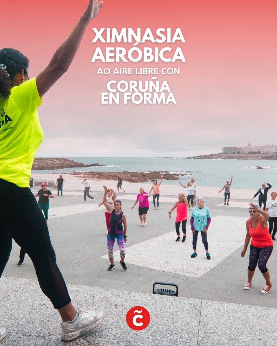 coruna_deportes's tweet photo. 🤸‍♀️ Exercítate ao ritmo da música coas clases de ximnasia aeróbica de 'Coruña en forma'.

🌞 Este programa do Concello ofrece esta disciplina, entre outras moitas, de balde e ao aire libre nos distintos barrios da cidade nos meses de xullo e agosto. https://t.co/PyQ5EtnpyR
