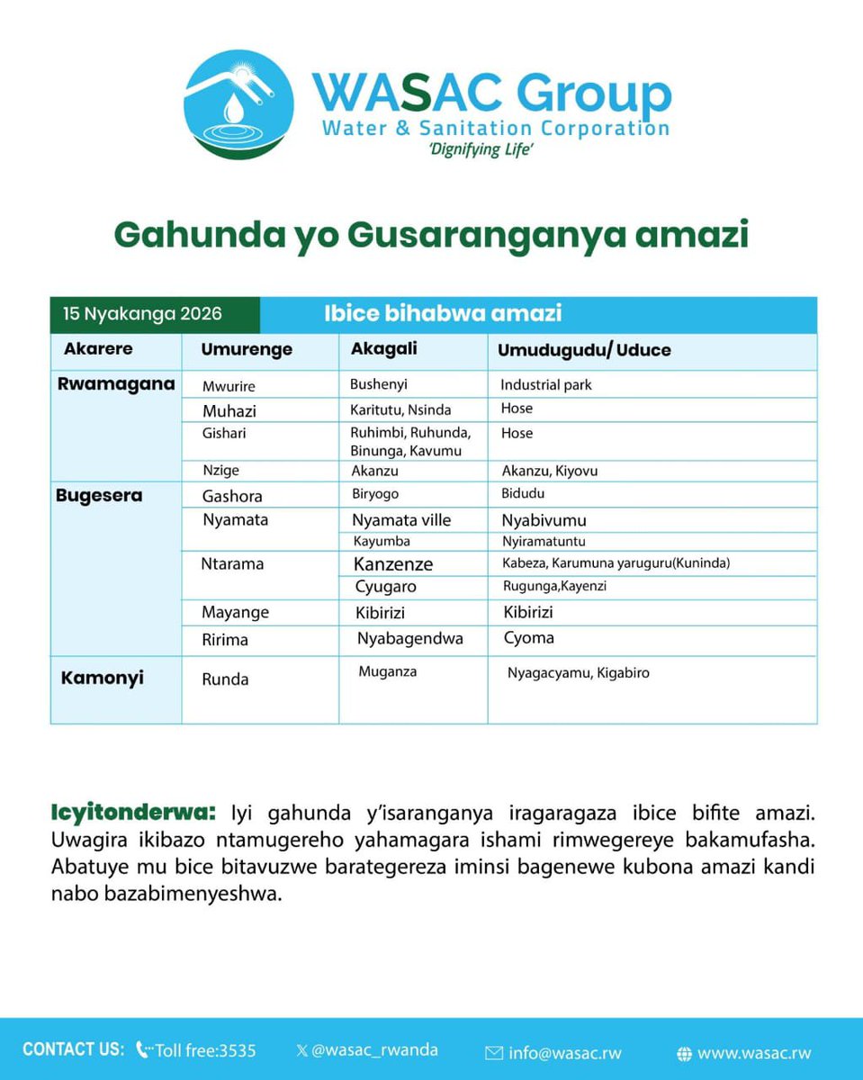 RukundoInnocen's tweet photo. @wasac_rwanda  @BugeseraDistr  @RURA_RWANDA @RwandaLocalGov  @ mubyukuri aya matangazo atumariye iki niba kuyatanga bitagendana n'ibikorwa byayo?
Mudutabare rwose tumerewe nabi bikomeye hano muri #Ntarama - Kanzenze. https://t.co/KD4z1kOwO4