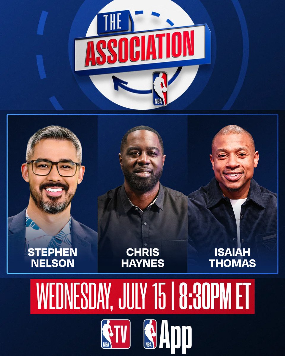NBATV's tweet photo. More NBA Summer League action today in Las Vegas!☀️🏀 

Don't miss The Association with @StephenNelson, @ChrisBHaynes, and @isaiahthomas tonight at 8:30pm/et on NBA TV and the NBA App as they continue to analyze the league's offseason and discuss the rising stars in the NBA Summer League!

➡️ https://t.co/coKc2xdxcp