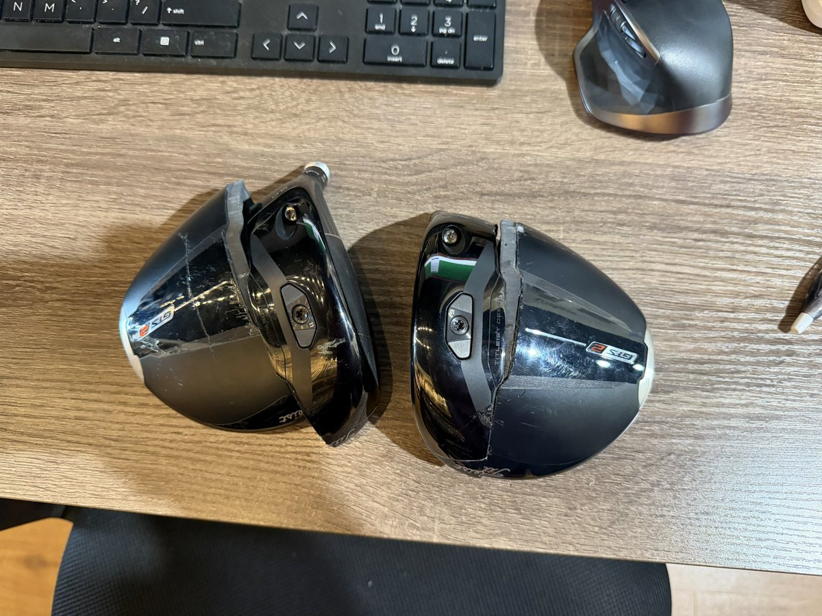 PGAPappas's tweet photo. Getting reports the new Titleist GTS drivers are cracking and breaking at the seam. 

Pretty shocking. Hopefully they get this resolved. https://t.co/f5Anl95Of9
