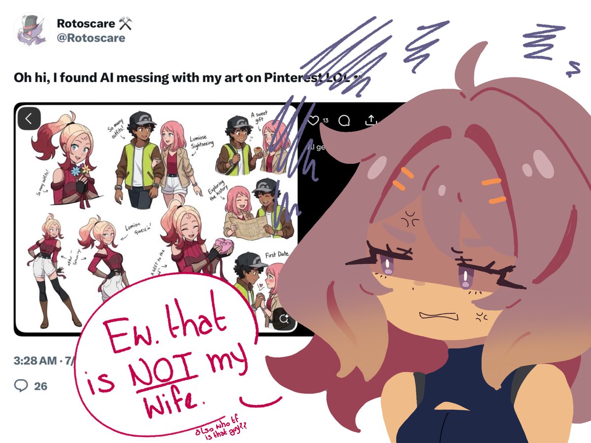 Primal_Lazuli's tweet photo. Fuck AI says Septie (and fuck anyone who uses AI on my friends art) https://t.co/FzFJP7ntA7