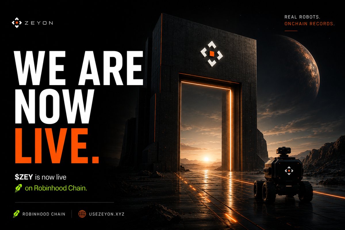 usezeyon's tweet photo. $ZEY is now live.

We're building verifiable records for productive robots, starting with identity, work history, maintenance, and evidence.

CA: 
0x9d27e368fE6b90CEC14a0B291348216474F3F745

Real robots. Onchain records.