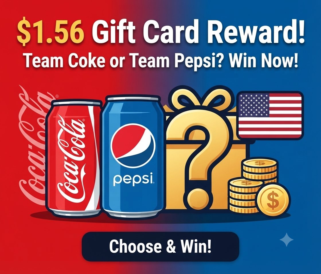 yeasinge's tweet photo. Team Coke or Team Pepsi? 🥤✨

Which one is your favorite? Take part in our exclusive giveaway and win a gift card to enjoy your drink! Simple to enter—just register and complete one task.

🚀 Choose your side &amp; win here: https://t.co/6sOiLJfL50

#CokeVsPepsi #Giveaway #USDeals https://t.co/lcqgLdAcPc