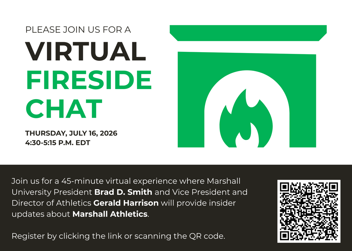 formarshallu's tweet photo. Join us this evening as the Foundation hosts its last Virtual Fireside Chat of the summer with @HerdZone!

We hope to see you there, Marshall family!

To register: https://t.co/JKMvnP5Xmw https://t.co/25ikxb6Rt0