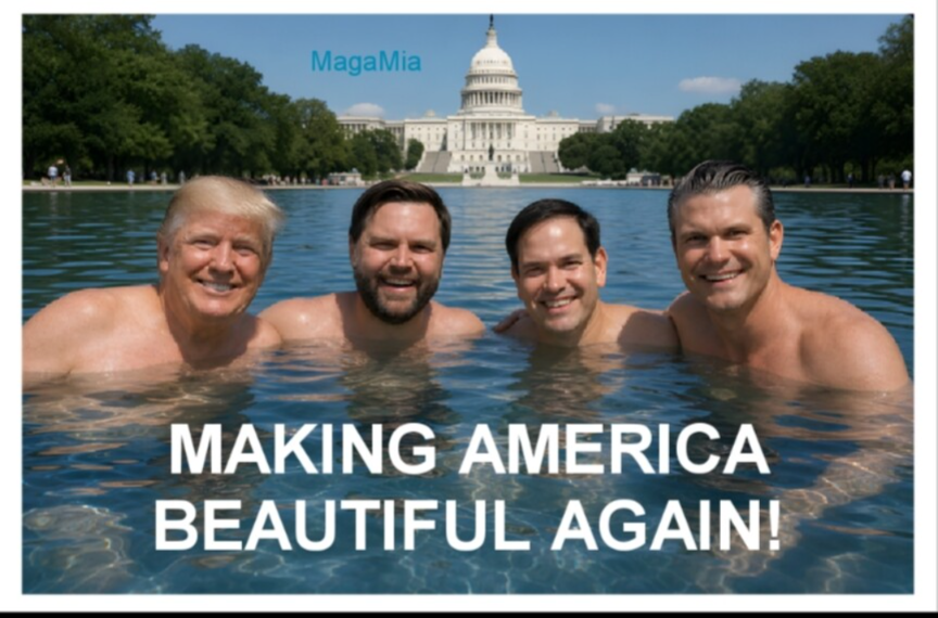 CSirchio's tweet photo. I left the security Trump has at the Lincoln memorial reflecting pool! 
As he said, decay is an option!!
#reflecting #pool https://t.co/B2sQrSzQV0