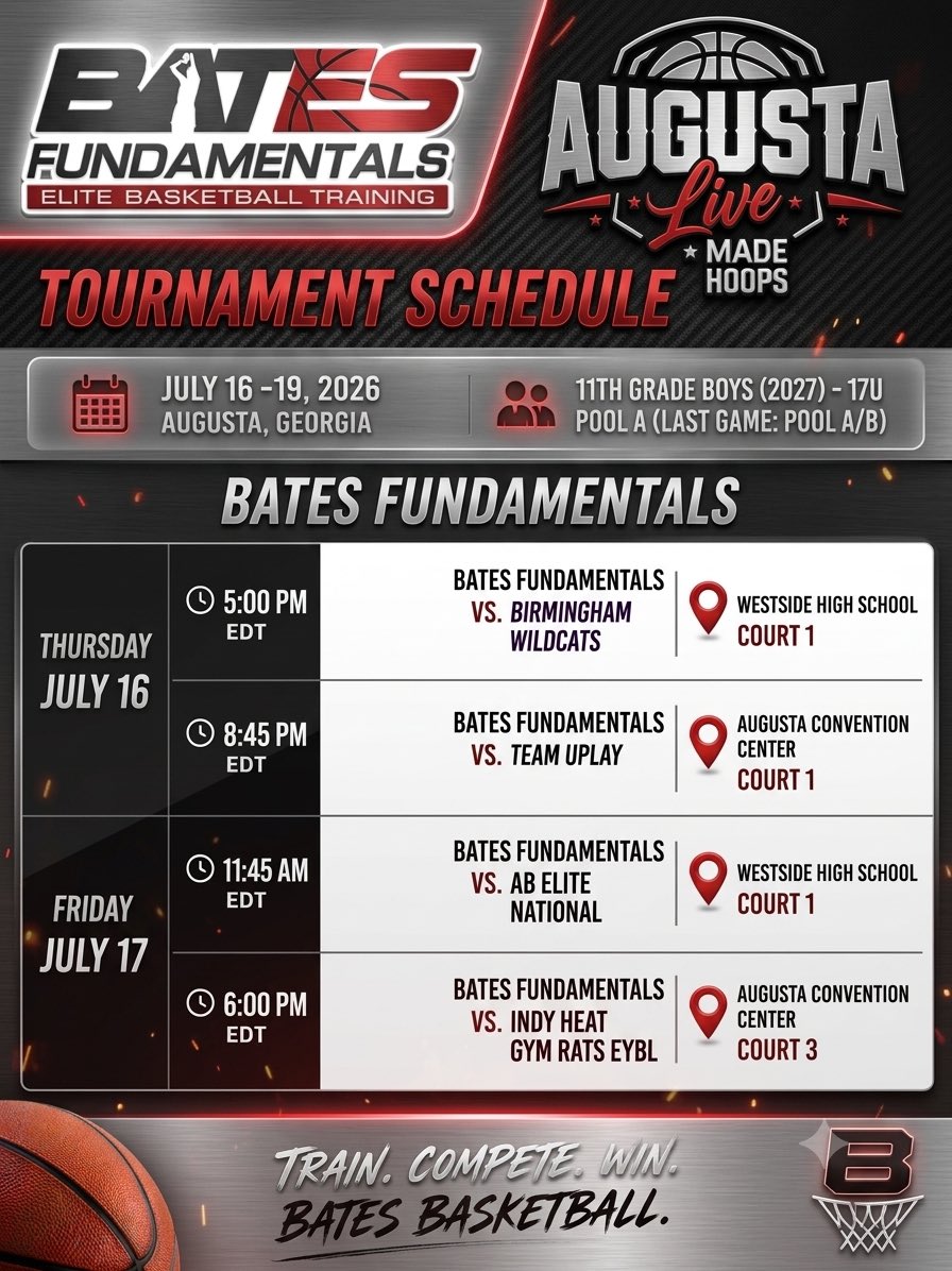 JaylenPerry0's tweet photo. My schedule for this week pool play games @batesfundamentalseybl https://t.co/yqguJxBQJx
