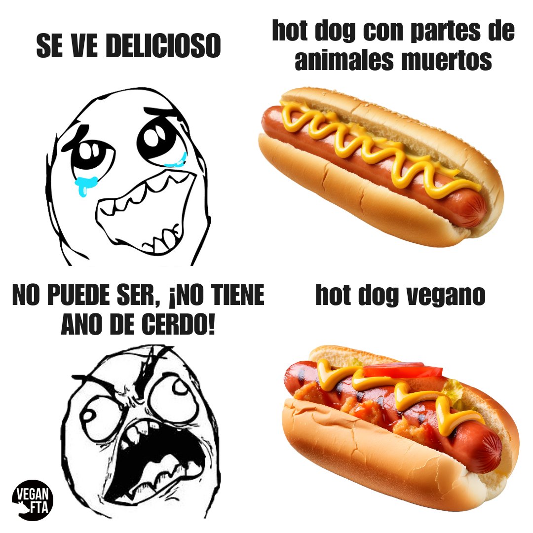 VeganFTAEspanol's tweet photo. Es increíble que hay personas que prefieren no comer salchichas veganas y sí varias partes de los cuerpos de diferentes individuos, algunas tan incomibles como innombrables...🤢
¿Requieres apoyo en tu transición al veganismo? 👉 https://t.co/qKM4aWECmy
#perritocaliente https://t.co/HM6pvIvvtH